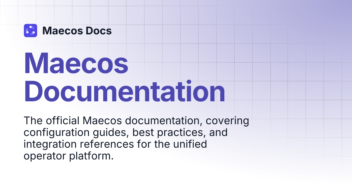 Maecos Documentation | Maecos Docs