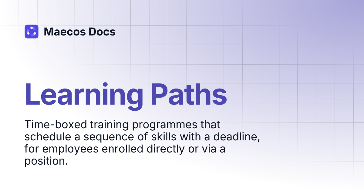 Learning Paths | Maecos Docs